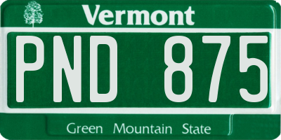 VT license plate PND875