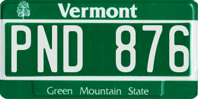VT license plate PND876