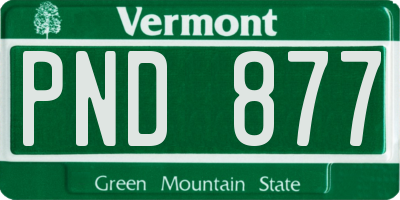 VT license plate PND877