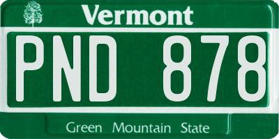 VT license plate PND878