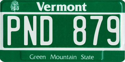 VT license plate PND879