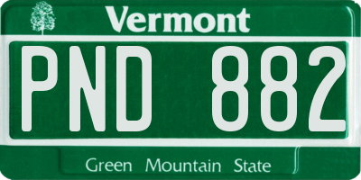 VT license plate PND882