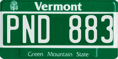 VT license plate PND883