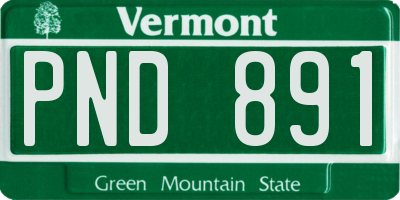 VT license plate PND891