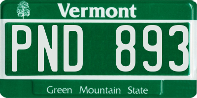 VT license plate PND893