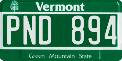 VT license plate PND894