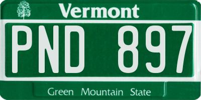 VT license plate PND897