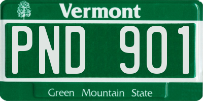 VT license plate PND901