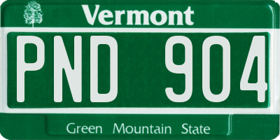 VT license plate PND904