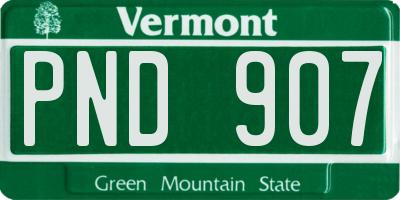 VT license plate PND907