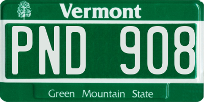 VT license plate PND908