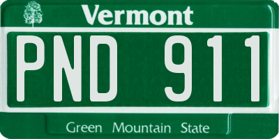 VT license plate PND911
