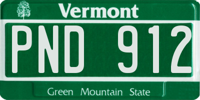 VT license plate PND912