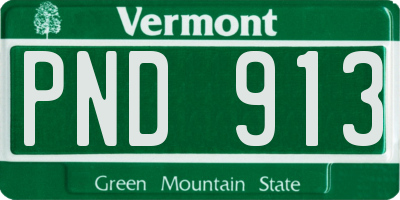 VT license plate PND913