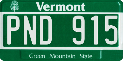 VT license plate PND915
