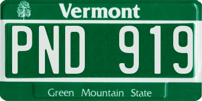 VT license plate PND919