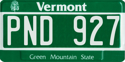 VT license plate PND927