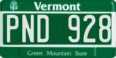 VT license plate PND928
