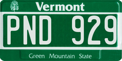 VT license plate PND929