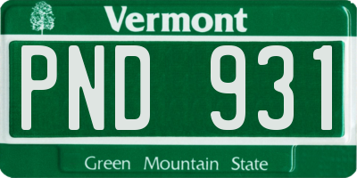 VT license plate PND931