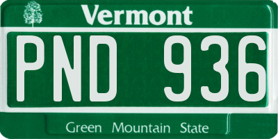 VT license plate PND936