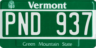 VT license plate PND937