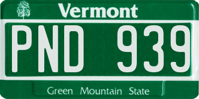 VT license plate PND939