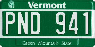 VT license plate PND941