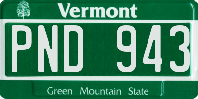 VT license plate PND943