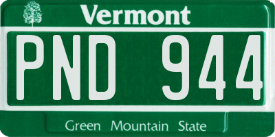 VT license plate PND944