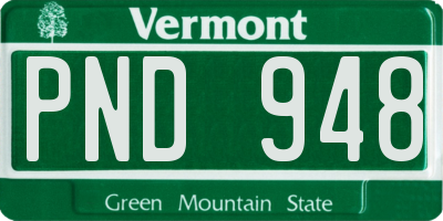 VT license plate PND948