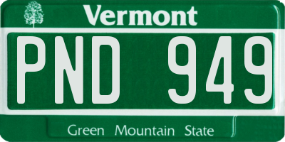 VT license plate PND949