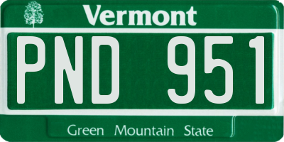 VT license plate PND951
