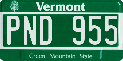 VT license plate PND955