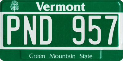VT license plate PND957