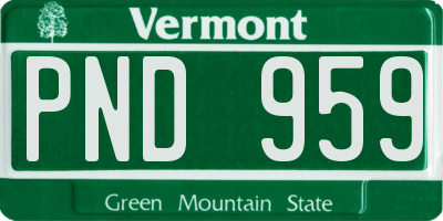 VT license plate PND959