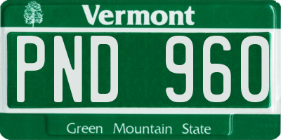 VT license plate PND960
