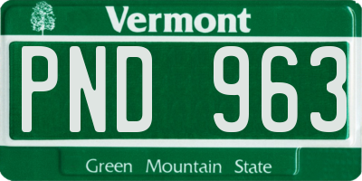 VT license plate PND963