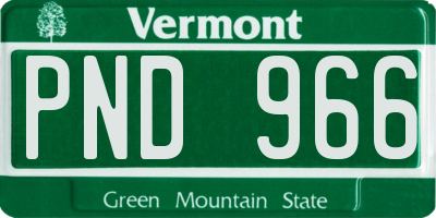 VT license plate PND966