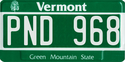 VT license plate PND968