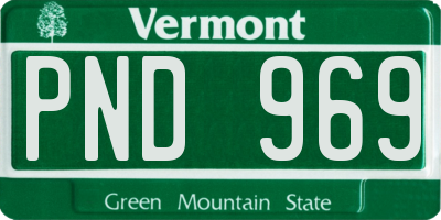 VT license plate PND969