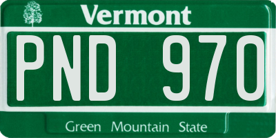 VT license plate PND970