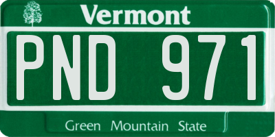 VT license plate PND971