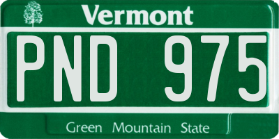 VT license plate PND975