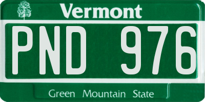 VT license plate PND976