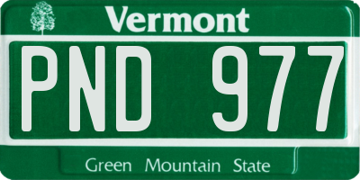VT license plate PND977