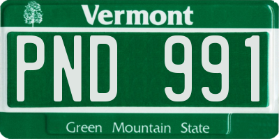 VT license plate PND991