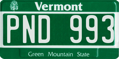 VT license plate PND993