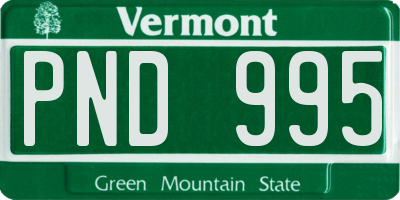 VT license plate PND995