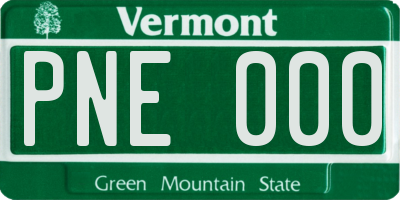 VT license plate PNE000